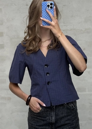 Barrel skjorte Dark Purple Check Boii Studios 